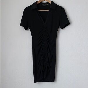 Alice + Olivia Black Ruched Dress